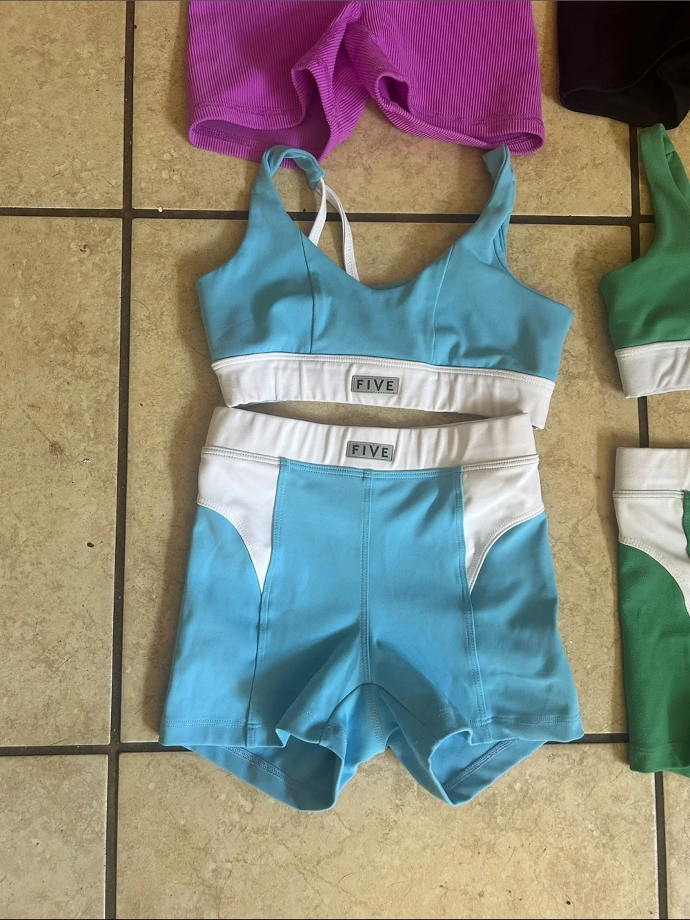 Girls Teal Dance Set - Two-Piece Active Costume